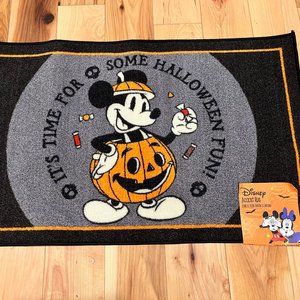 Disney Mickey Mouse Door Mat Rug " It’s Time For Some Halloween Fun!" 20x32 NWT